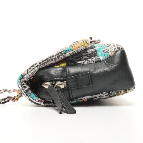 CHANEL 20s 2014-2015 Wool Tweed Flap Chain Easy Flap Shoulder Bag multicolor WS25389