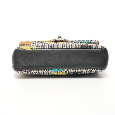 CHANEL 20s 2014-2015 Wool Tweed Flap Chain Easy Flap Shoulder Bag multicolor WS25389