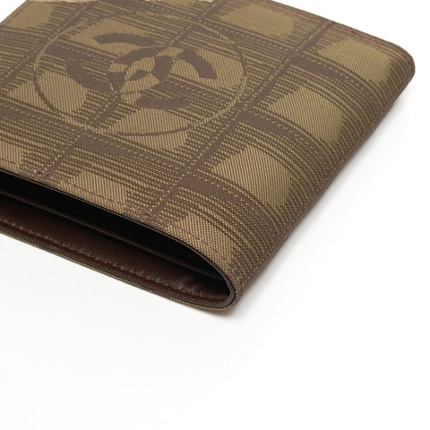 CHANEL No. 7 2002-2003 New Travel Line Bifold Wallet Nylon Brown WS25391