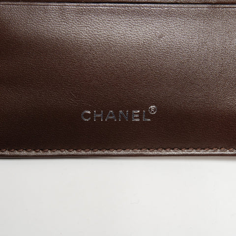 CHANEL No. 7 2002-2003 New Travel Line Bifold Wallet Nylon Brown WS25391