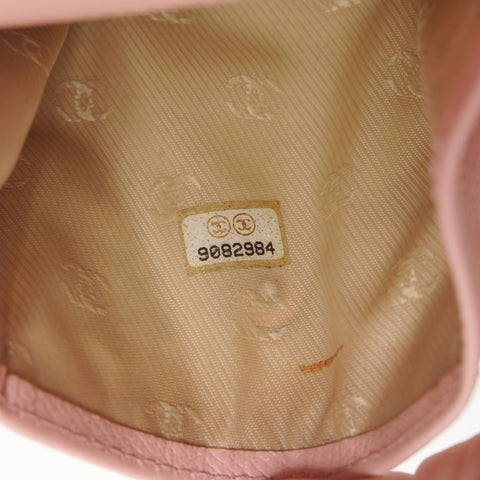 CHANEL No. 9 2004-2005 COCO Button Leather Coin case pink WS25392