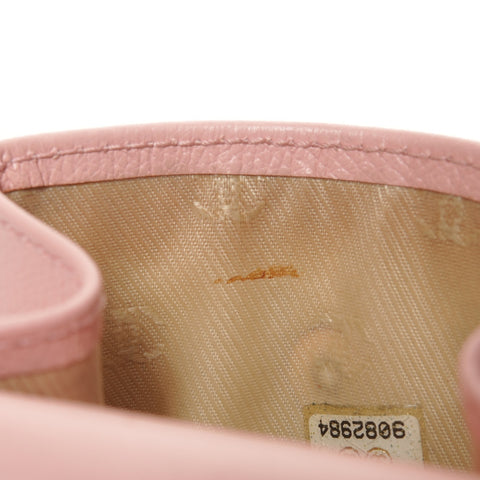 CHANEL No. 9 2004-2005 COCO Button Leather Coin case pink WS25392