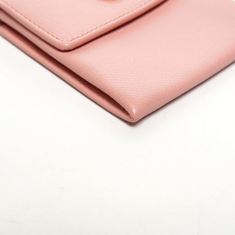 CHANEL No. 9 2004-2005 COCO Button Leather Coin case pink WS25392