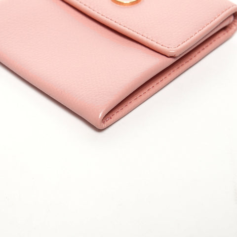 CHANEL No. 9 2004-2005 COCO Button Leather Coin case pink WS25392