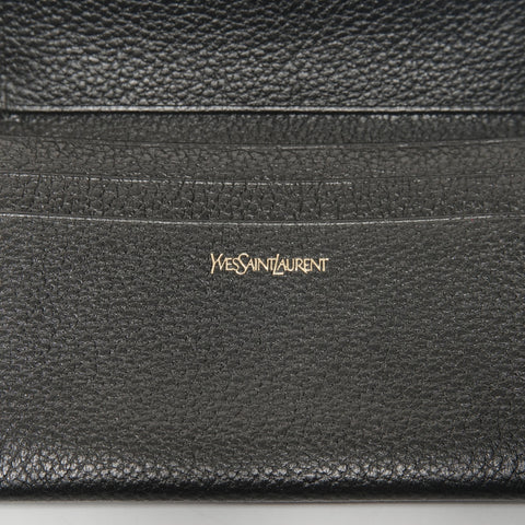 YVES SAINT LAURENT leather logo Card Case leather black WS25397