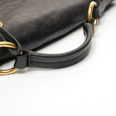 PRADA Leather studs 2way Shoulder Bag black WS25398