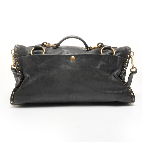 PRADA Leather studs 2way Shoulder Bag black WS25398