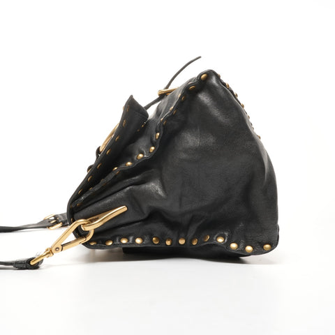 PRADA Leather studs 2way Shoulder Bag black WS25398