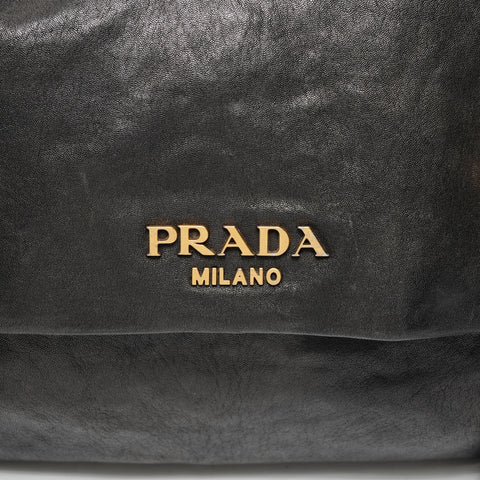 PRADA Leather studs 2way Shoulder Bag black WS25398