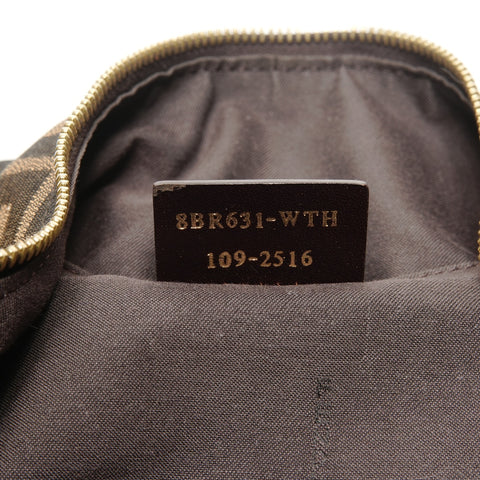 FENDI Zucca Canvas Mia One Belt Chain Shoulder Bag Brown WS25399