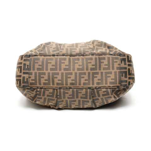 FENDI Zucca Canvas Mia One Belt Chain Shoulder Bag Brown WS25399