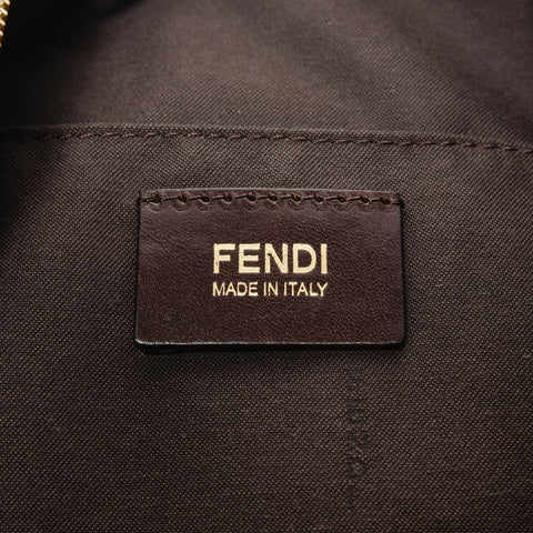 FENDI Zucca Canvas Mia One Belt Chain Shoulder Bag Brown WS25399