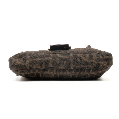 FENDI Wool knit Mamma Bucket one belt Shoulder Bag Brown WS25400
