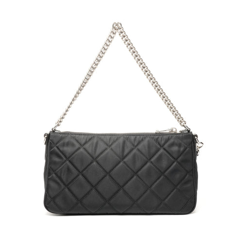 PRADA TESSUTO IMPUNTU Nylon Chain 2-way Mini Quilted Bag Shoulder Bag black WS25401