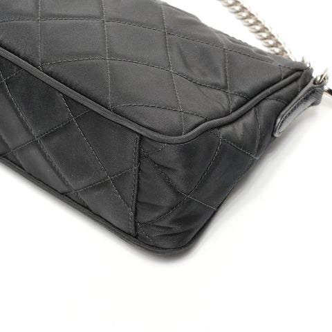 PRADA TESSUTO IMPUNTU Nylon Chain 2-way Mini Quilted Bag Shoulder Bag black WS25401