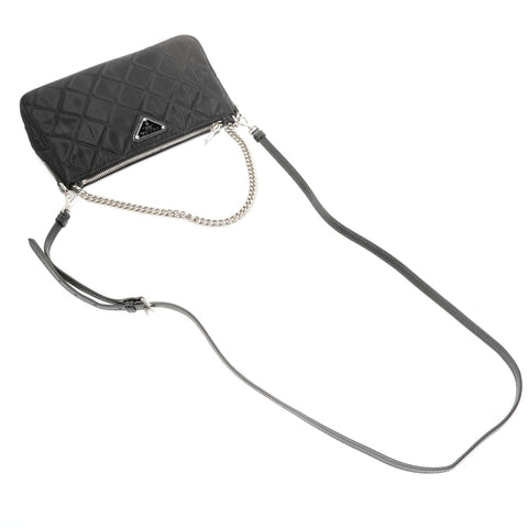 PRADA TESSUTO IMPUNTU Nylon Chain 2-way Mini Quilted Bag Shoulder Bag black WS25401