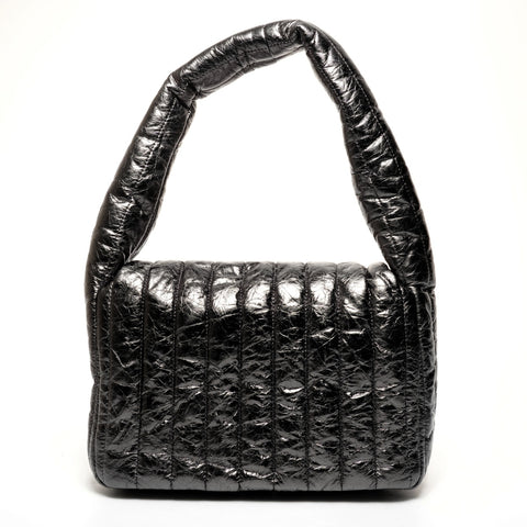 BALENCIAGA Monaco Metallic One Belt Shoulder Bag Silver WS25403