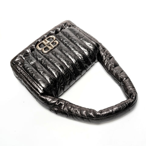 BALENCIAGA Monaco Metallic One Belt Shoulder Bag Silver WS25403