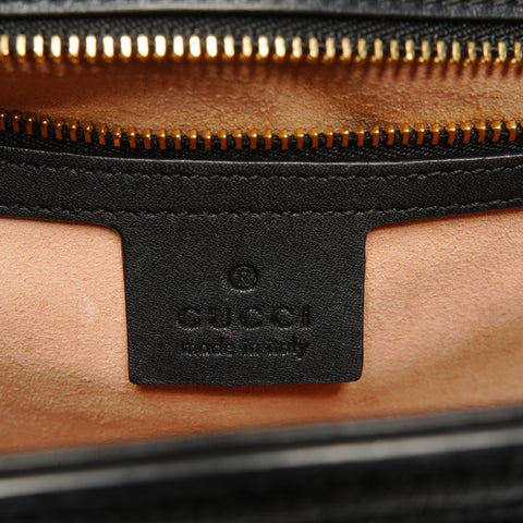 GUCCI Sylvie Sherry Line Ribbon Velour Shoulder Bag black WS25408