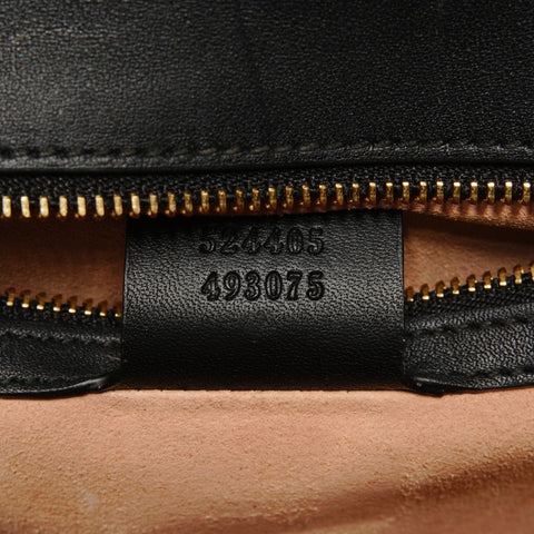 GUCCI Sylvie Sherry Line Ribbon Velour Shoulder Bag black WS25408