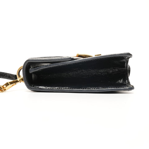 GUCCI Sylvie Sherry Line Ribbon Velour Shoulder Bag black WS25408