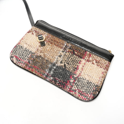 BURBERRY Tweed Wool PVB Handbag beige WS25411