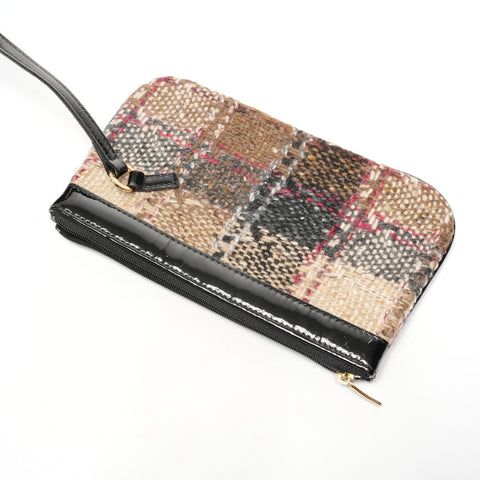 BURBERRY Tweed Wool PVB Handbag beige WS25411