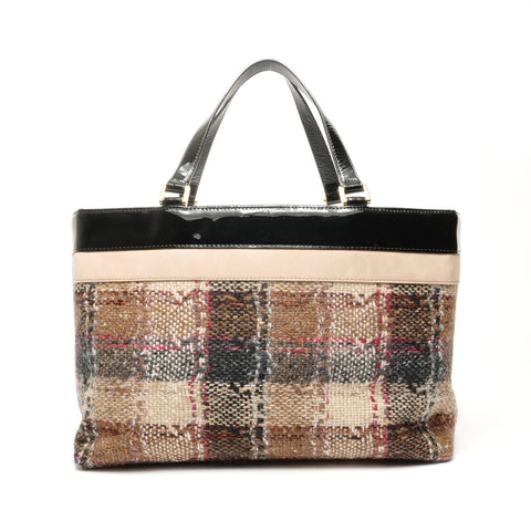 BURBERRY Tweed Wool PVB Handbag beige WS25411