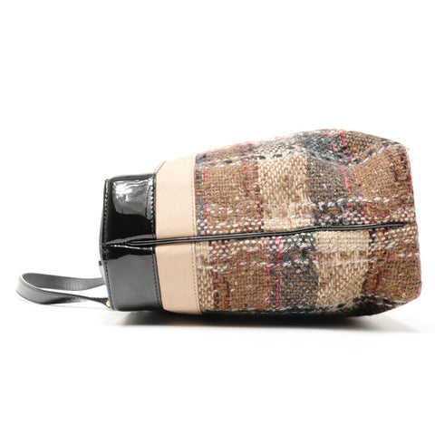 BURBERRY Tweed Wool PVB Handbag beige WS25411