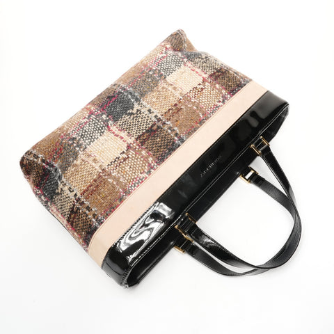 BURBERRY Tweed Wool PVB Handbag beige WS25411