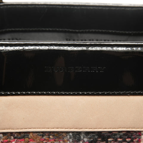 BURBERRY Tweed Wool PVB Handbag beige WS25411