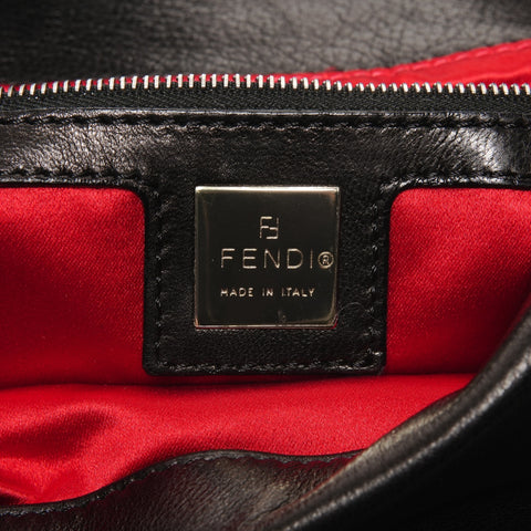 FENDI Leather Mamma Bucket One Belt Shoulder Bag black WS25412