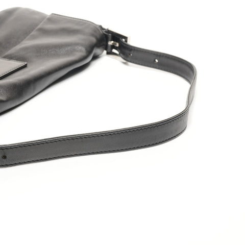 FENDI Leather Mamma Bucket One Belt Shoulder Bag black WS25412