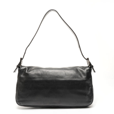 FENDI Leather Mamma Bucket One Belt Shoulder Bag black WS25412