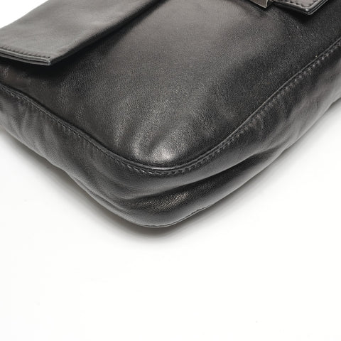 FENDI Leather Mamma Bucket One Belt Shoulder Bag black WS25412
