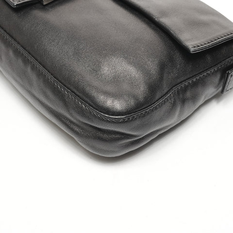 FENDI Leather Mamma Bucket One Belt Shoulder Bag black WS25412