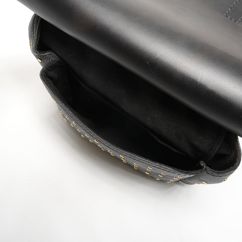 BURBERRY Baby Bridle Studded Leather Shoulder Bag black WS25413