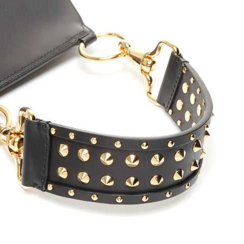 BURBERRY Baby Bridle Studded Leather Shoulder Bag black WS25413