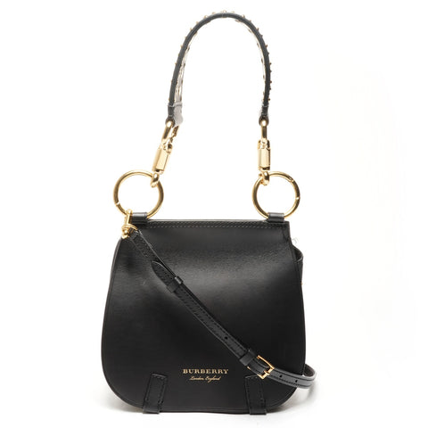 BURBERRY Baby Bridle Studded Leather Shoulder Bag black WS25413