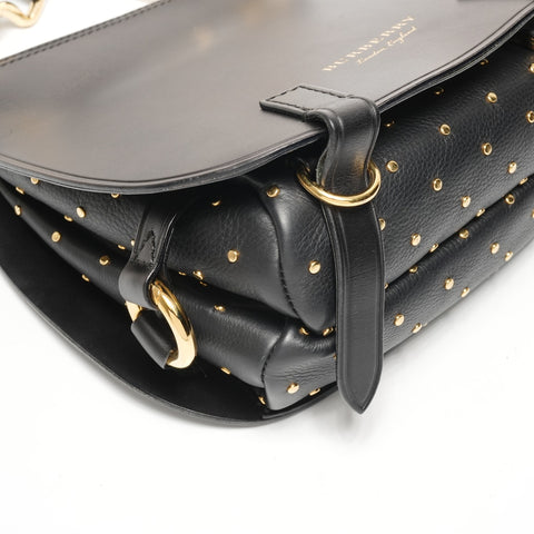BURBERRY Baby Bridle Studded Leather Shoulder Bag black WS25413