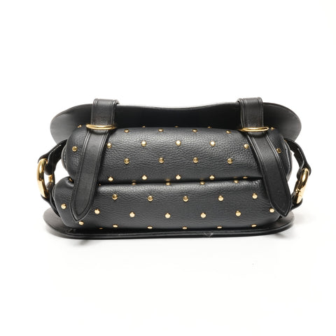 BURBERRY Baby Bridle Studded Leather Shoulder Bag black WS25413