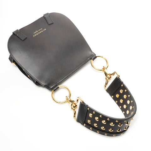 BURBERRY Baby Bridle Studded Leather Shoulder Bag black WS25413