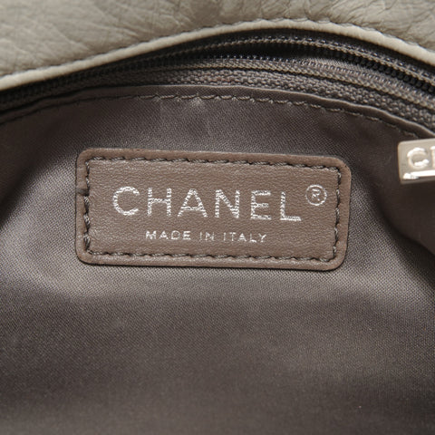 CHANEL No. 14 1996-1997 Wool Flap Tweed Chain Shoulder Bag gray WS25416