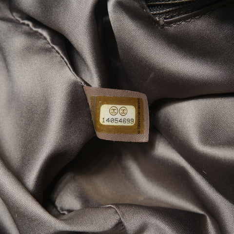 CHANEL No. 14 1996-1997 Wool Flap Tweed Chain Shoulder Bag gray WS25416