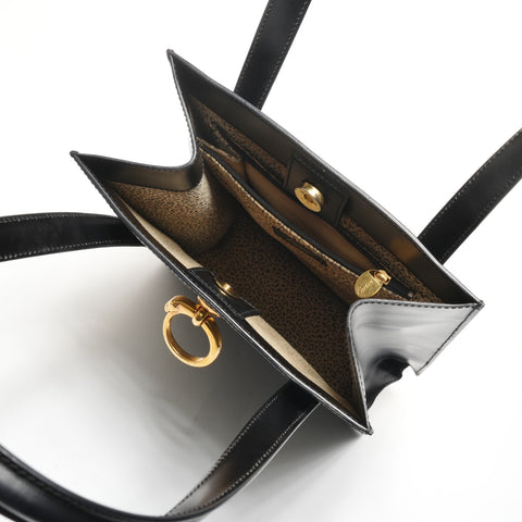 CARTIER Sac cabas PANTHERE en cuir noir WS25417