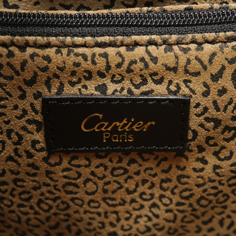 CARTIER Sac cabas PANTHERE en cuir noir WS25417