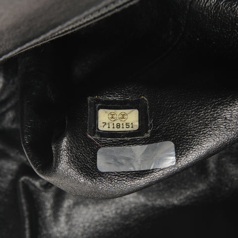 CHANEL Chocobar Leather One Belt No. 7 2002-2003 Shoulder Bag black WS25418