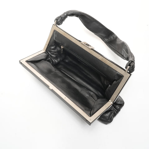 CHANEL Chocobar Leather One Belt No. 7 2002-2003 Shoulder Bag black WS25418