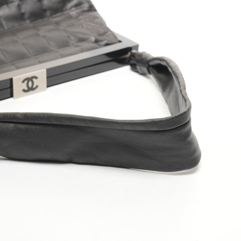 CHANEL Chocobar Leather One Belt No. 7 2002-2003 Shoulder Bag black WS25418