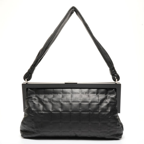 CHANEL Chocobar Leather One Belt No. 7 2002-2003 Shoulder Bag black WS25418